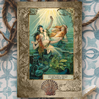  ontkoppeling van Rhinegold Mermaid Fantasy Tissuepapier