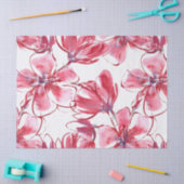 Ontkoppeling van rode Floral-Waterverf Tissuepapier (Craft)