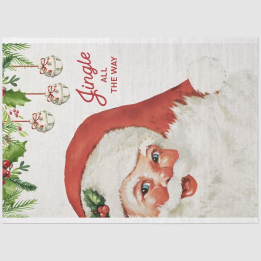 ontkoppeling van Santa en Jingle Bells Tissuepapier (Voorkant)