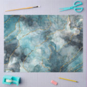 Ontkoppeling van turquoise Gold Grain Marble Tissuepapier (Craft)