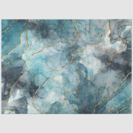 Ontkoppeling van turquoise Gold Grain Marble Tissuepapier