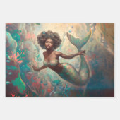 Ontkoppeling van  zeemeermin inpakpapier vel (Voorkant)