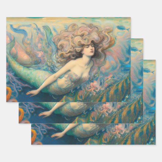 Ontkoppeling van zeemeermin inpakpapier vel (Set)