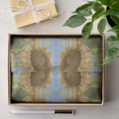 Ontkoppeling van zonnebloem Geel Blauw Sky Floral  Tissuepapier (Geschenk)