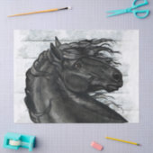 Ontkoppeling van zwarte Friesian Horse Tissuepapier (Craft)