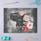 Ontkoppeling van zwarte Friesian Horse Tissuepapier (Craft)