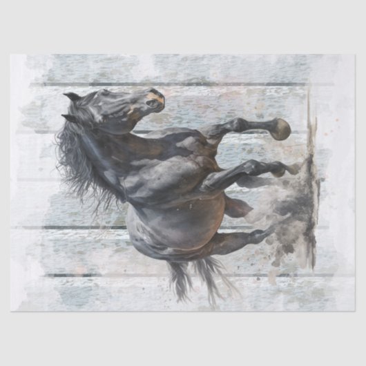 Ontkoppeling van zwarte paarden tissuepapier (Voorkant)