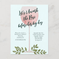 Ontkork het Roze Wijn Aquarel Bachelorette Feest