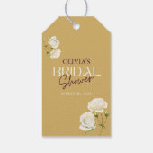 Ontluikende Liefde met Witte Rozen Bruidsbruiloft Cadeaulabel (Achterkant)