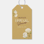 Ontluikende Liefde met Witte Rozen Bruidsfeestje Cadeaulabel (Voorkant)