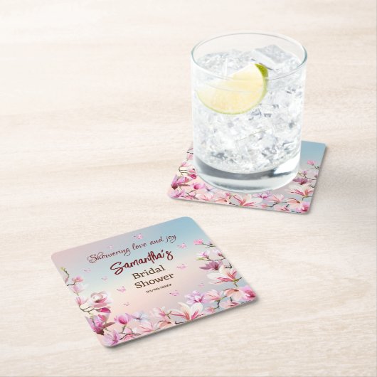 Ontluikende Romantiek - Bruidsfeest Papieren Serve Vierkante Kartonnen Onderzetter (Insitu)