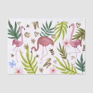 Ontmanteling Girly Glitter Boho Flamingo Tissue Pa Tissuepapier