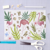 Ontmanteling Girly Glitter Boho Flamingo Tissue Pa Tissuepapier (Craft)