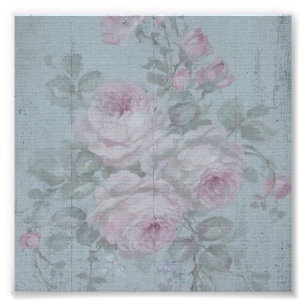 Ontmanteling, grijs blauwgroen, floreel, shabby ch foto afdruk