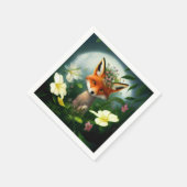 Ontmanteling van faire Fox Flowers Servet (Hoek)