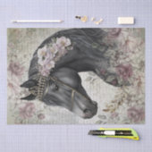 Ontmanteling van zwarte paarden tissuepapier (Craft)