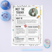 Ontmoet de leraar Modern Terug naar School Flyer (Enkel)