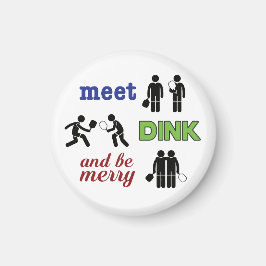 "Ontmoet, Dink, en wees Merry" Pickleball Magnet Magneet