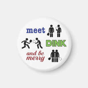 "Ontmoet, Dink, en wees Merry" Pickleball Magnet Magneet