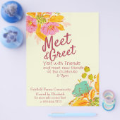 Ontmoet en begroet uitnodigingsaankondiging flyer (Enkel)