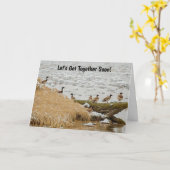 Ontmoet Goose Ganzen Fun Art Kaart (Gele Bloem)