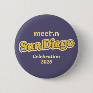 Ontmoet-in San Diego-knop - donkere achtergrond Ronde Button 5,7 Cm