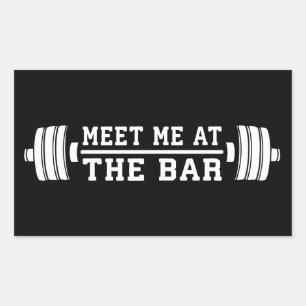 Ontmoet me aan de bar - Barbell - Workout Rechthoekige Sticker