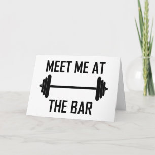 Ontmoet me aan de bar grappig citaat kaart