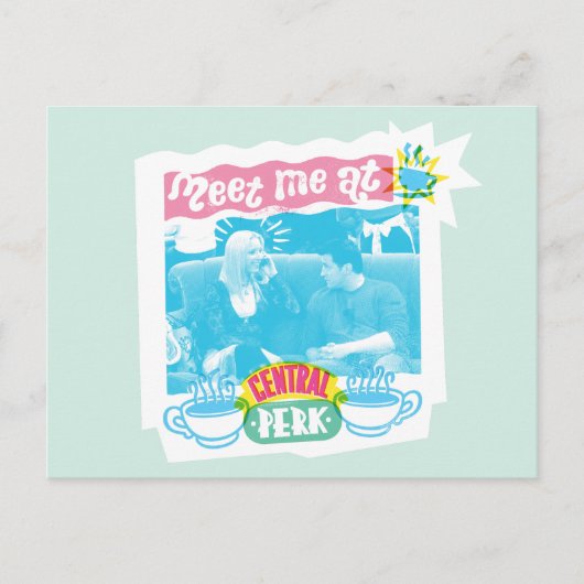 Ontmoet me bij Central Perk Neon Grafisch Briefkaart (Voorkant)