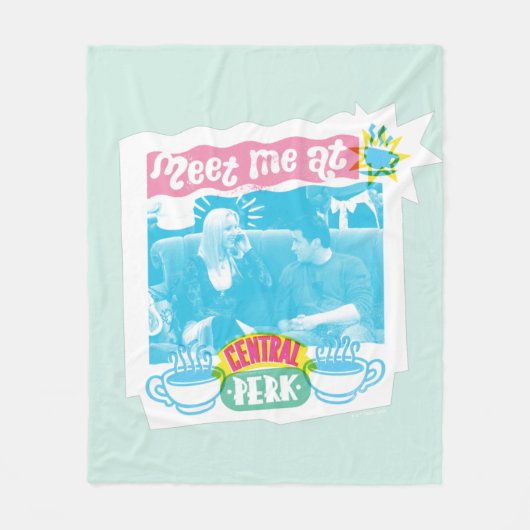 Ontmoet me bij Central Perk Neon Graphic Fleece Deken (Voorkant)