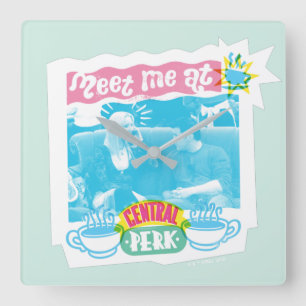 Ontmoet me bij Central Perk Neon Graphic Vierkante Klok
