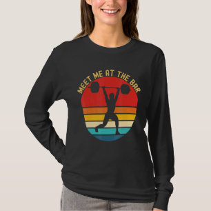 Ontmoet me bij de bar gewicht Lifter Retro Sunset T-shirt