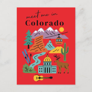 Ontmoet me in Colorado Wandelend Natuur Retro Briefkaart