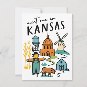 Ontmoet me in Kansas Retro Boerderij Vogelverschri Briefkaart