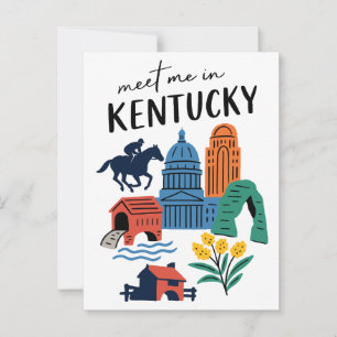 Ontmoet me in Kentucky Vintage Bluegrass Staat Briefkaart