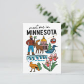 Ontmoet me in Minnesota Loon Moose Houthakkers Ico Briefkaart (Staand voorkant)