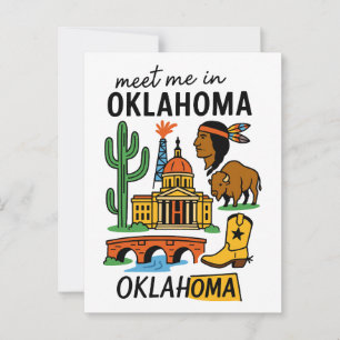 Ontmoet me in Oklahoma Native American Cowboy Olie Briefkaart