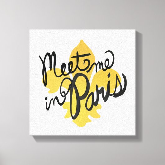 Ontmoet me in Parijs Black en Gold Canvas Afdruk (Voorkant)
