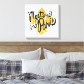 Ontmoet me in Parijs Black en Gold Canvas Afdruk (Insitu (Slaapkamer))