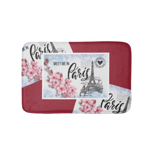 Ontmoet me in Parijs | Briefkaarten van de rand Badmat (Voorkant)