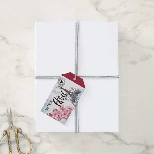 Ontmoet me in Paris Gift Labels Cadeaulabel (Met Touw)