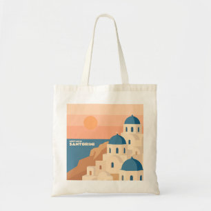 Ontmoet me in Santorini: minimalistische Griekse k Tote Bag