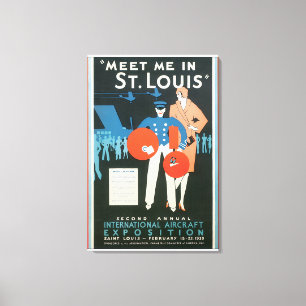 Ontmoet me in St. Louis Vintage Travel Poster Artw Canvas Afdruk