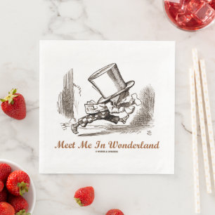 Ontmoet me in Wonderland Mad Hatter aan het rennen Servet