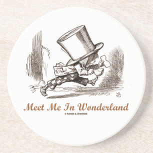Ontmoet me in Wonderland (Mad Hatter onderweg) Zandsteen Onderzetter