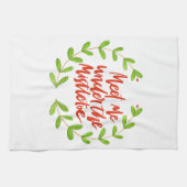 Ontmoet me onder de maîtletoe - kerstmis theedoek (Horizontaal)