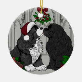 Ontmoet me onder de maretak Newfoundland Keramisch Ornament