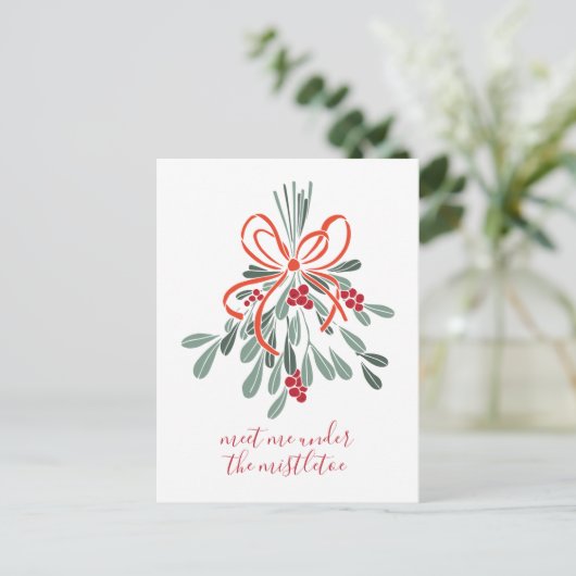 Ontmoet me onder de mistletoe briefkaart (Staand voorkant)