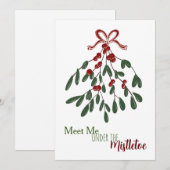Ontmoet me onder de Mistletoe Feestdagenkaart (Voorkant / Achterkant)
