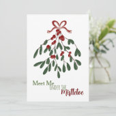 Ontmoet me onder de Mistletoe Feestdagenkaart (Staand voorkant)